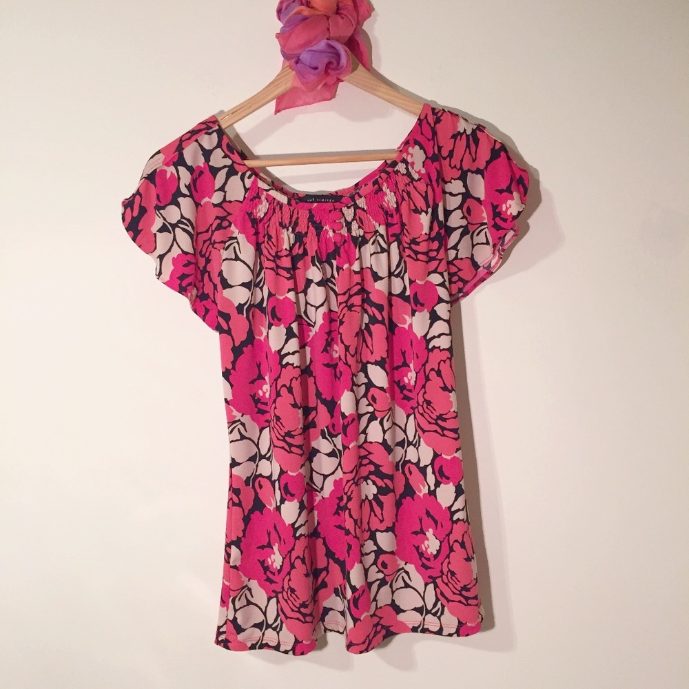 The Limited Short Sleeve Floral Print Womens Shirt, M